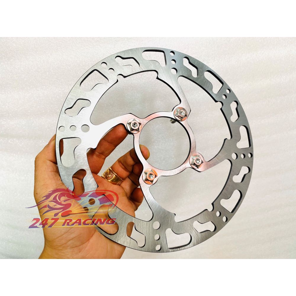 Đĩa thắng kiểu CNC phay 220 tặng kèm 4 Ốc Đĩa SALAYA 8li25 gắn xe máy Sirius,Wave,Ex135,Dream....