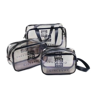 Set 3 túi đựng mỹ phẩm du lịch thời trang trong suốt