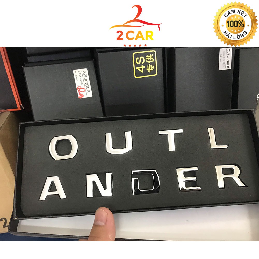 Chữ OUTLANDER chuẩn inox xịn gắn trang trí xe OUTLANDER