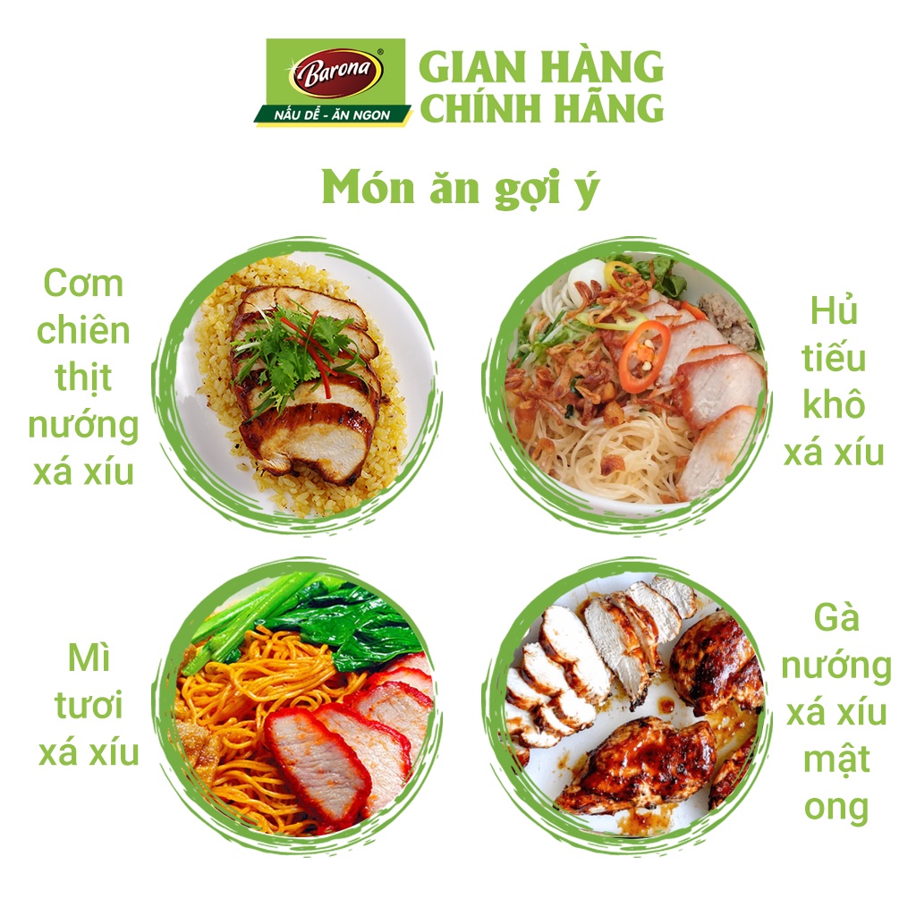 Ảnh Gia Vị Thịt Nướng Xá Xíu Barona 80g ướp ngon chuẩn vị không cần nêm nếm 3