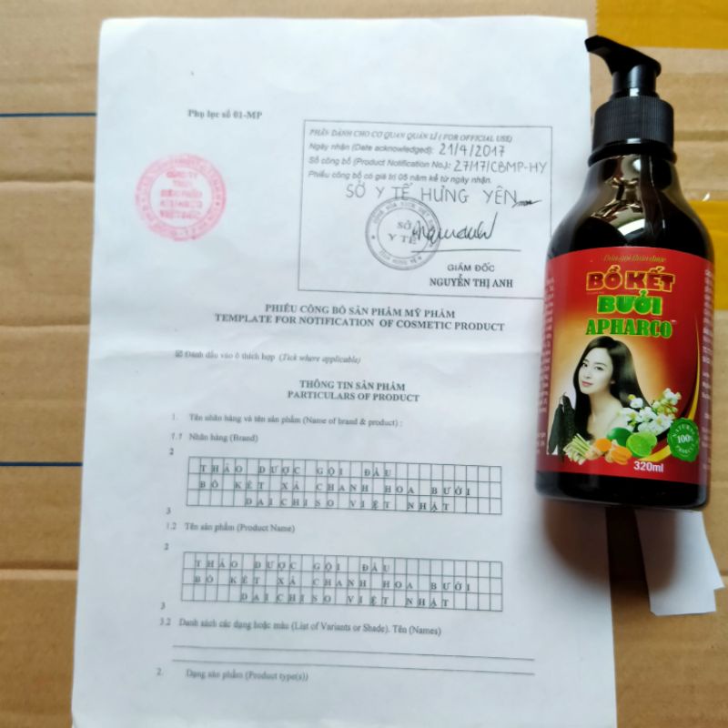 dầu gội thảo dược bồ kết hoa bưởi