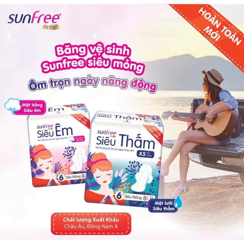 Băng vệ sinh Sunfree siêu thấm - 8 miếng/gói | Shopee Việt Nam