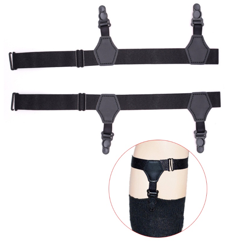 Dasbsug 2 Bộ Unisex Tất Garters Thắt Lưng Treo Có Thể Điều Chỉnh Chống Trơn Trượt Kẹp Đôi