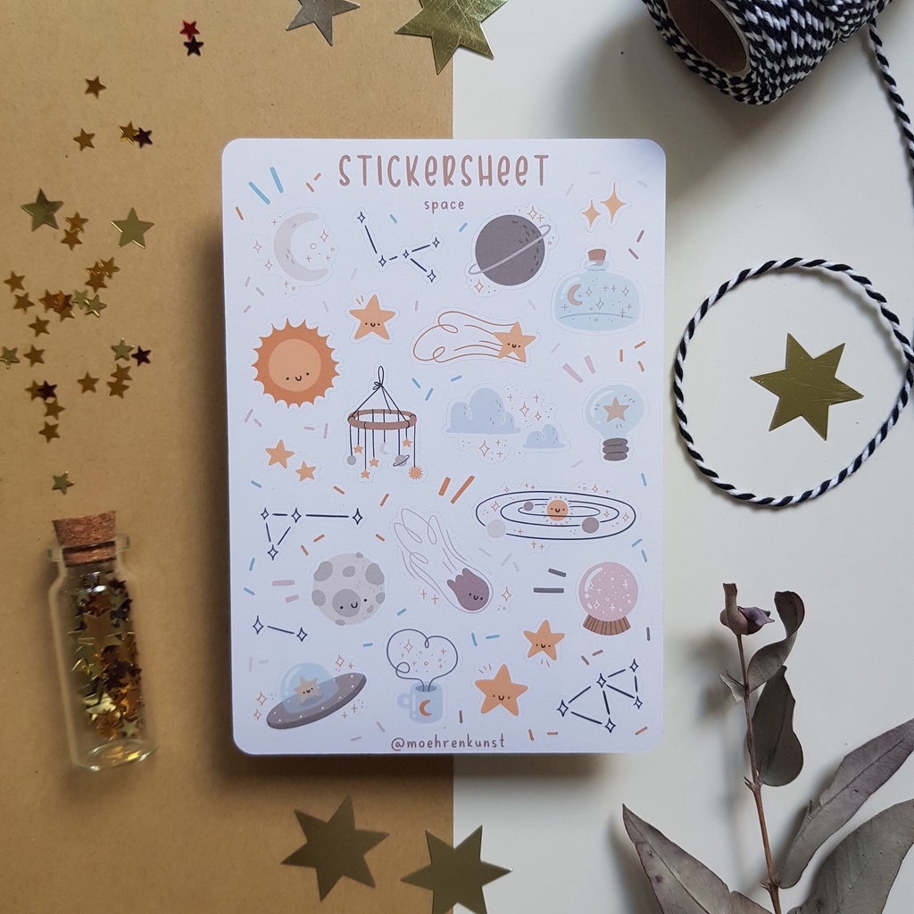 Sticker Sheet - Space - Chuyên dán sổ | Bullet Journal Stickers, Galaxy ...