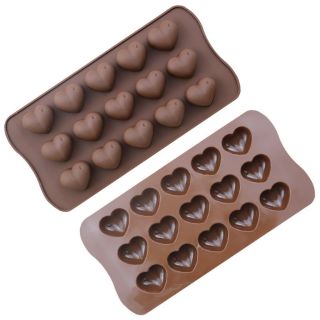 Khuôn Silicon Làm Socola,Thạch Rau Câu,Kẹo Dẻo,Pudding Trang Trí Hình 15 Trái Tim