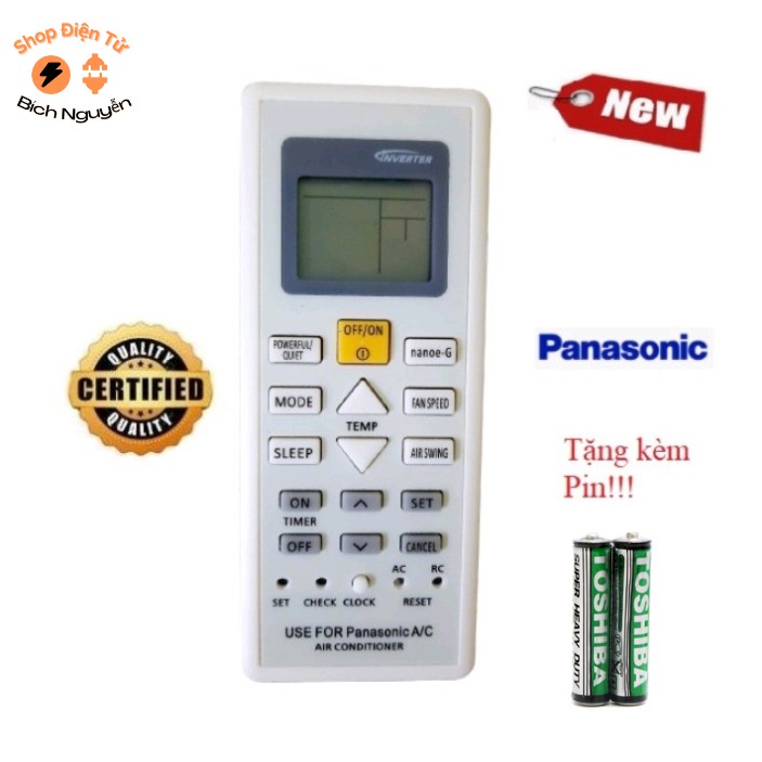 Điều Khiển điều hòa Panasonic dòng CS - PU nút vàng cả 1 và 2