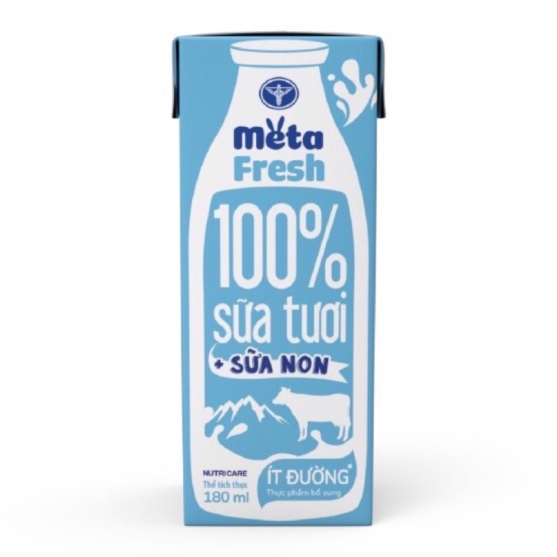 Thùng sữa tươi chứa sữa non Nutricare Meta Fresh ít đường 180ml*48hộp ...