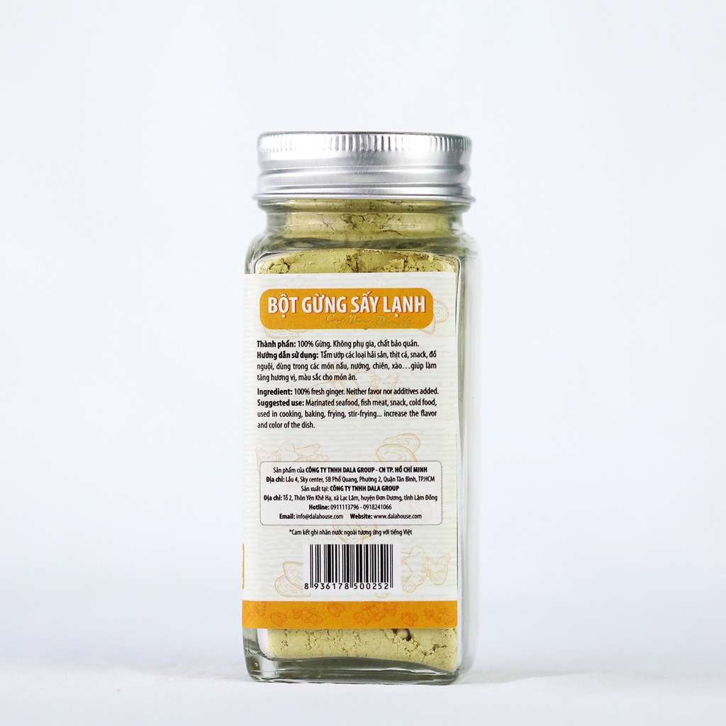 Ảnh Bột gừng organic nguyên chất Dalahouse công nghệ sấy lạnh tiêu chuẩn Châu Âu lọ 50 gr 3