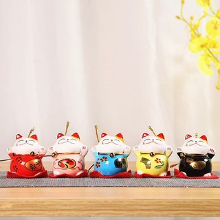 Bộ 5 tượng mèo thần tài may mắn chiêu tài