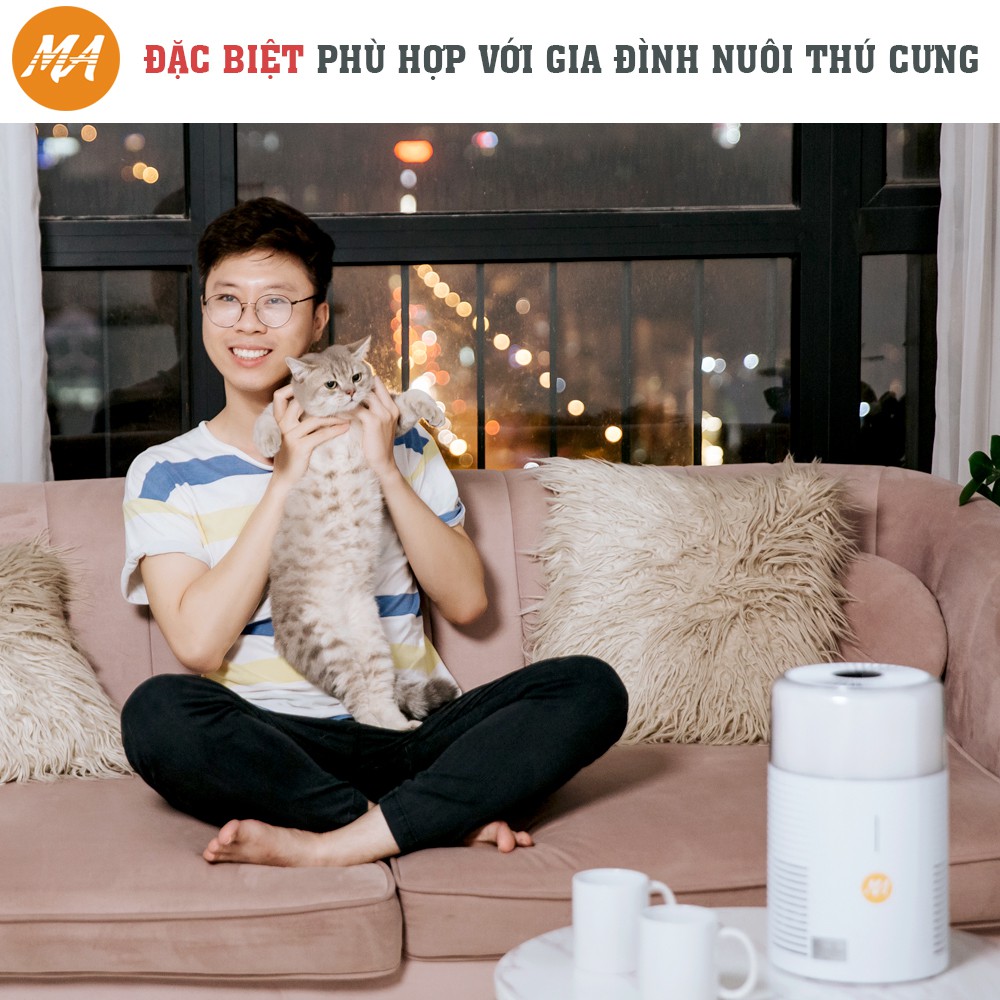 Ảnh Máy lọc lọc không khí Max Air lọc sạch lông chó mèo, tích hợp đèn ngủ rất cần cho người bị hen suyễn, dị ứng 3