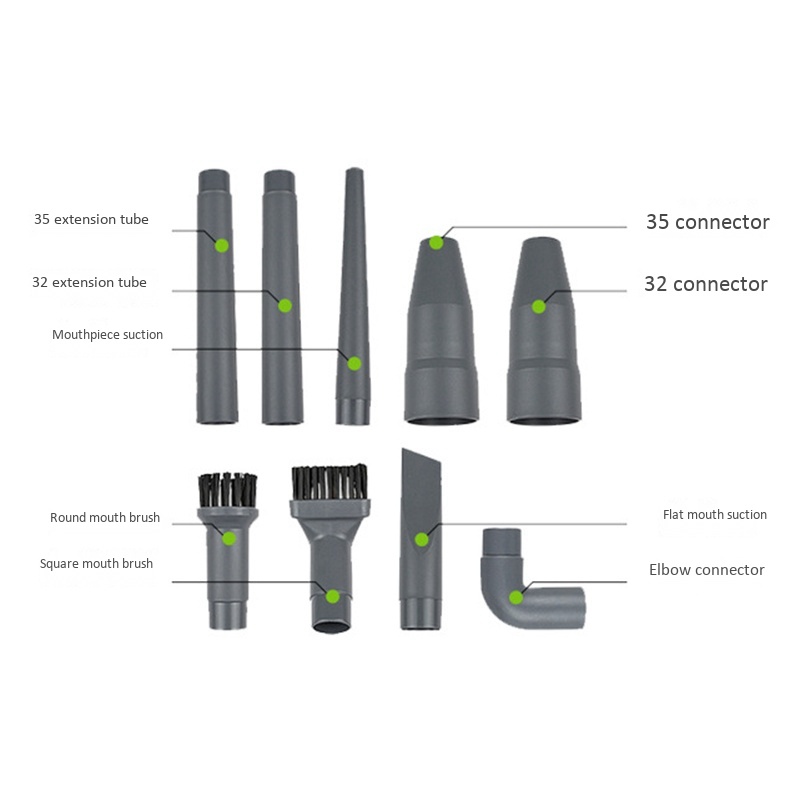 Set 9 Đầu Chổi 2 Trong 1 Cho Máy Hút Bụi 32MM / 35MM