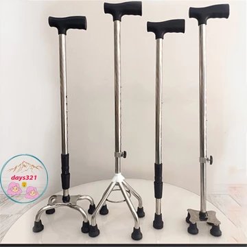 Gậy batoong 4 chân INOX Tập Đi - Gậy Chống Người Già [Chỉnh Cao Thấp Được]