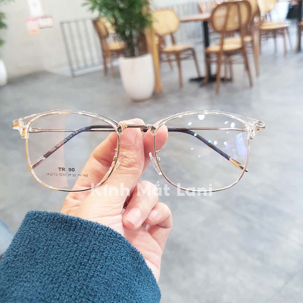 Ảnh Gọng kính cận chữ nhật Vintage LANI 2713 kim loại thanh mảnh nhận lắp mắt kính có độ theo yêu cầu 3