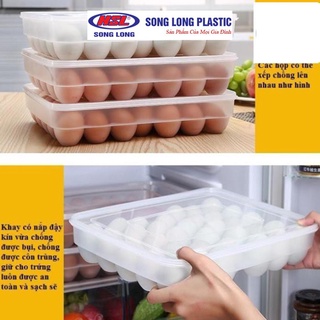 hộp trứng 24 quả việt nhật, khay đựng trứng có nắp đậy bảo quản tủ lạnh