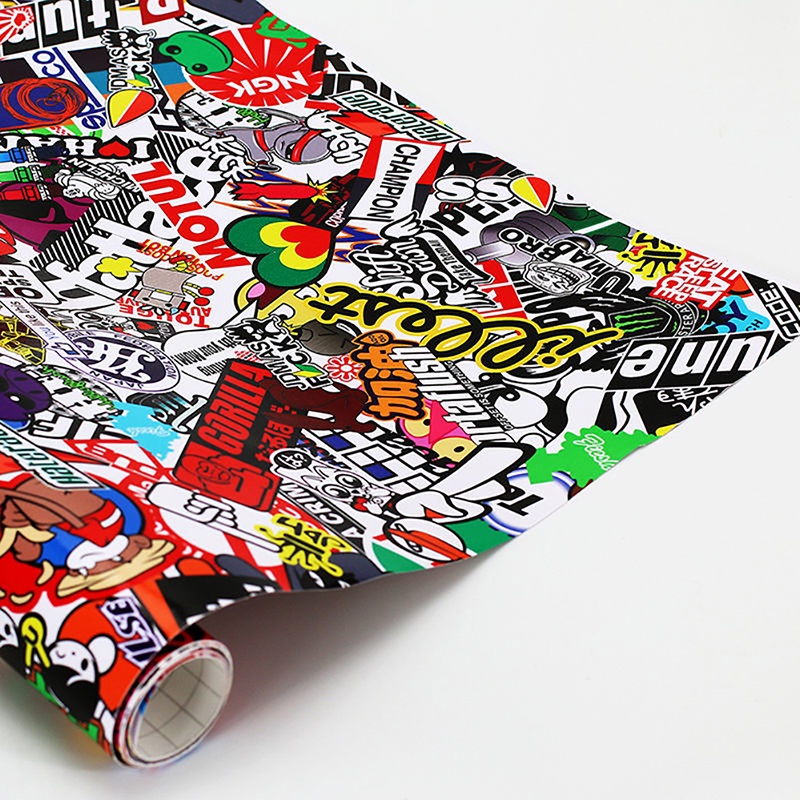Fol Rock Panda Hoạt Hình Graffiti Xe Miếng Dán Bom Bọc Tấm Decal Dán 20 x 30