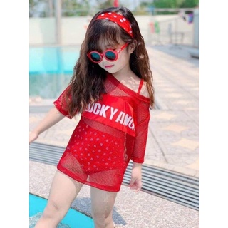 [15kg- 35kg ] [Mua 1 được 4 ] Set bơi 4 món cho bé gái. Chất đẹp