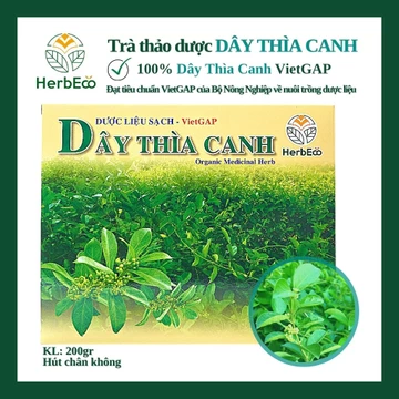 Trà Dây Thìa Canh HERBECO. Trà thảo mộc Dây Thìa Canh giảm tiểu đường, HbA1C, giảm cân [200gr Hút chân không]