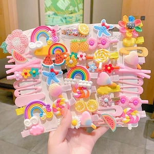 Set 14 Kẹp Tóc Họa Dễ Thương Tiết Hoạt Hình Kiểu Hàn Quốc - Phụ Kiện Tóc