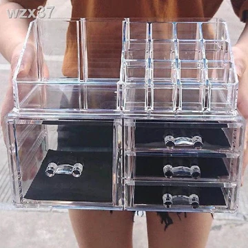 Ngăn kéo trong suốt để bàn, mỹ phẩm, son môi, hộp đựng đồ trang sức, kệ để đồ, bàn trang điểm, phòng tắm ký túc xá