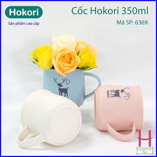 Cốc nhựa Hokori sang sịn mịn, chịu nhiệt tốt, cốc uống nước màu sắc xinh xắn có quai cầm { H }