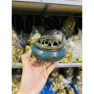 Lư xông trầm đốt trầm gốm tặng kèm nụ trầm đồ thờ cúng