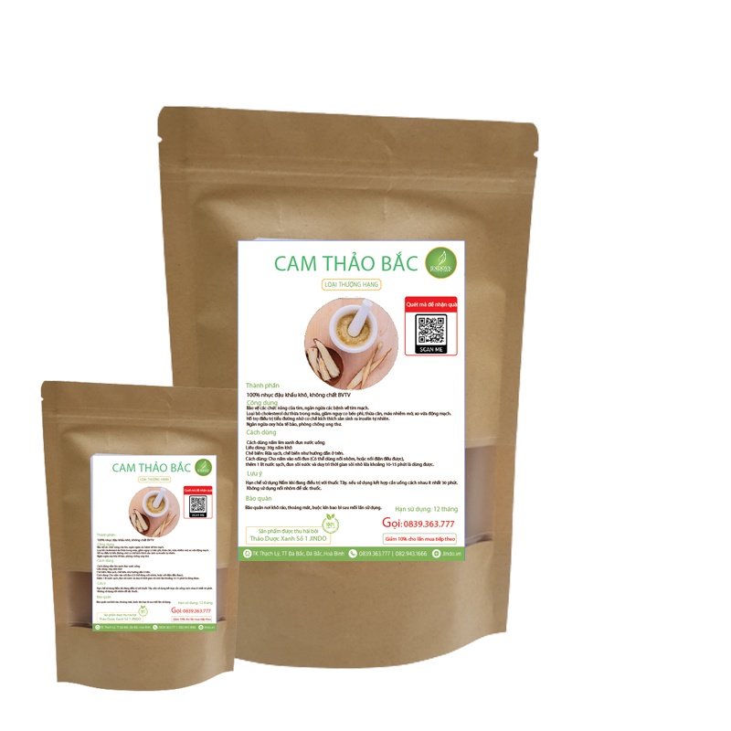 Cam thảo bắc thượng hạng JINDO 1kg tác dụng hỗ trợ v_iêm da, kiểm soát cân nặng