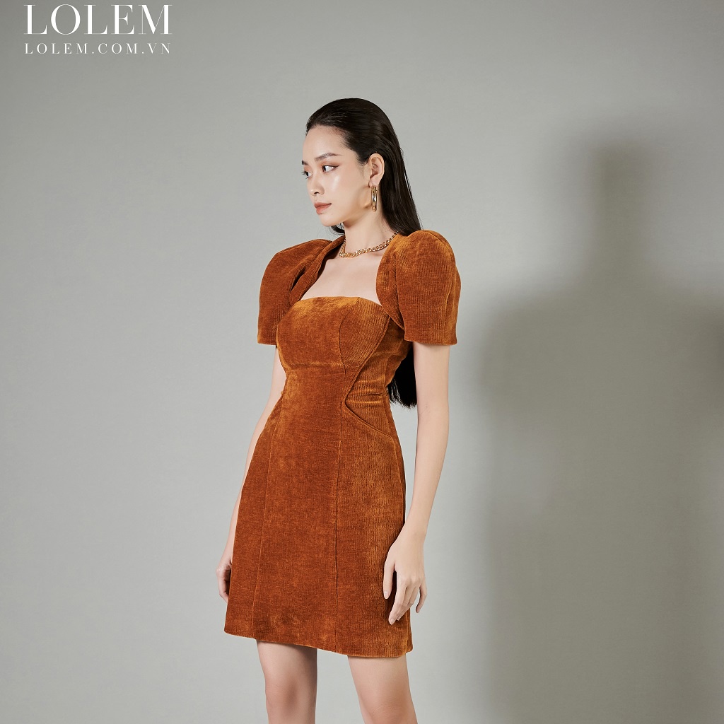 Váy cúp ngực kèm áo khoác croptop LOLEM SV221 form ôm quyến rũ chất nhung dày dặn