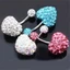 BORAGETE Heart Belly Bar Nút Double Gem Phẫu thuật bằng thép Body Piercing