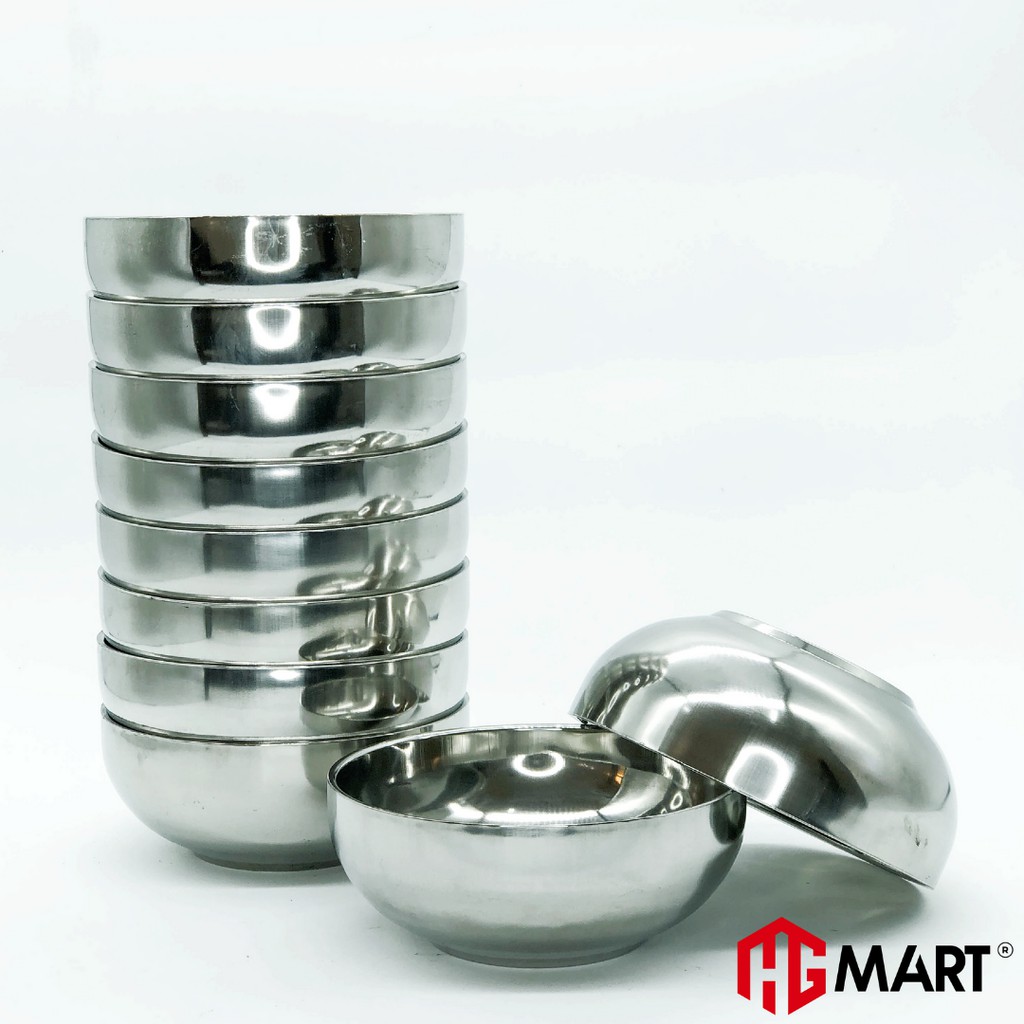 Ảnh Bộ 10 Bát Trơn Inox cách nhiệt chống nóng thương hiệu Hoàng Gia 3