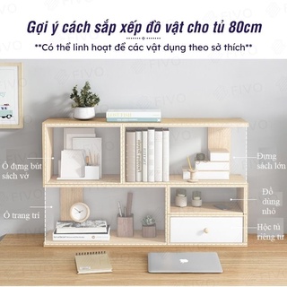 Kệ Sách Gỗ Để Bàn Hiện Đại FIVO FB20 Dày Dặn, Bền Chắc, Decor Linh Hoạt, Dễ Dàng Lắp Ráp