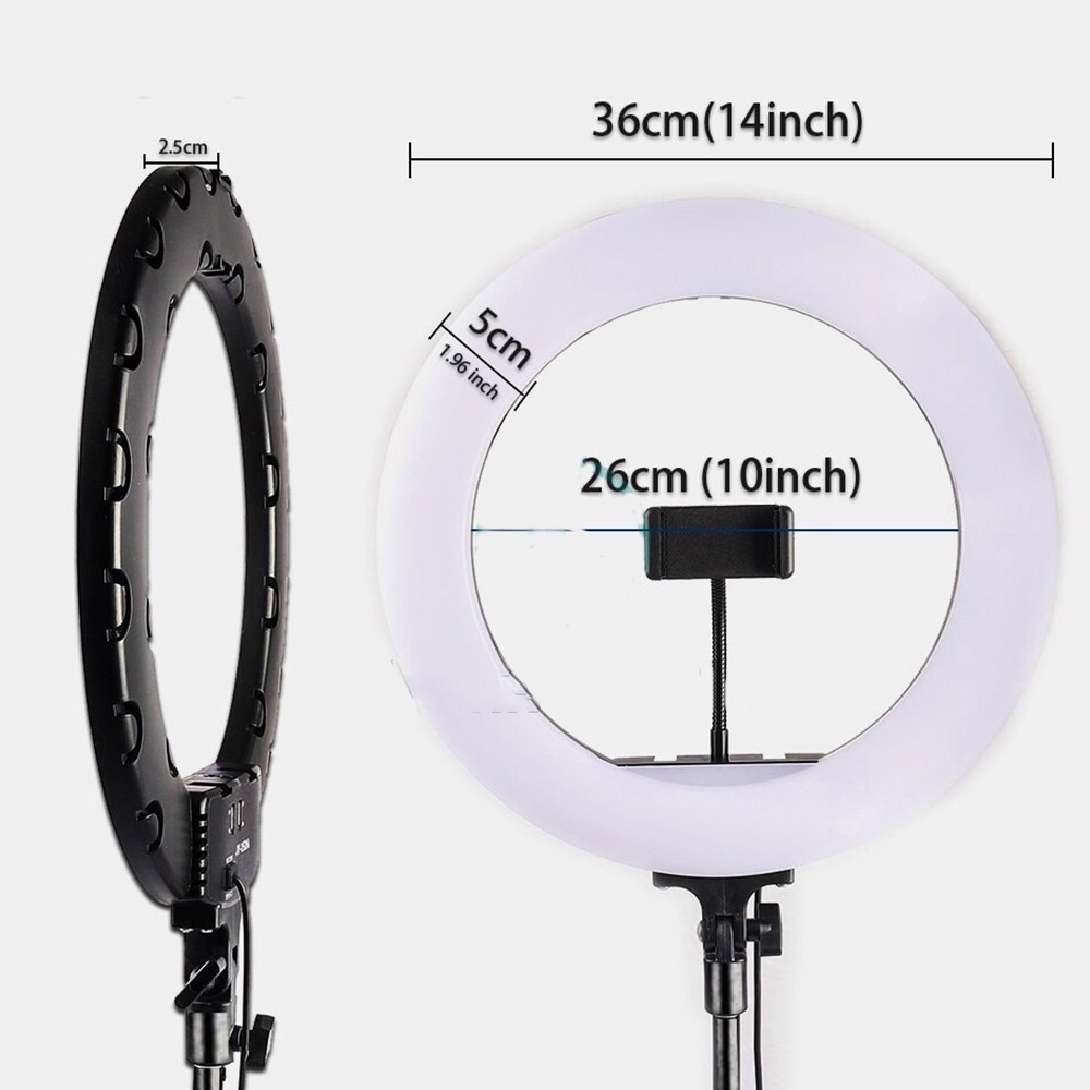Bộ Đèn Livestream RL14 Size 36cm - Đèn Livestream - Đèn Ring chuyên nghiệp Makeup - Quay Video - Chính Hãng HD Design