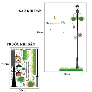 Decal dán tường, tranh dán tường hình đèn đường XL7041