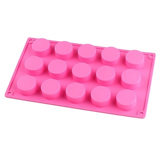Khuôn Silicone 15 Khoang Hình Trụ Tròn Làm Kẹo Chocolate Cookie,Khuôn Nướng Bánh Vòng,Khuôn Làm Đá,Xà Phòng