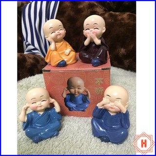 Bộ tượng 4 chú tiểu tứ không (Có hộp hàng loại 1 ) { H }