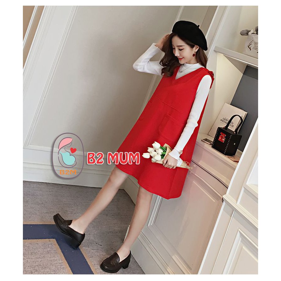 Yếm bầu  dạ nơ sau sang chảnh trẻ chung cho nàng bầu