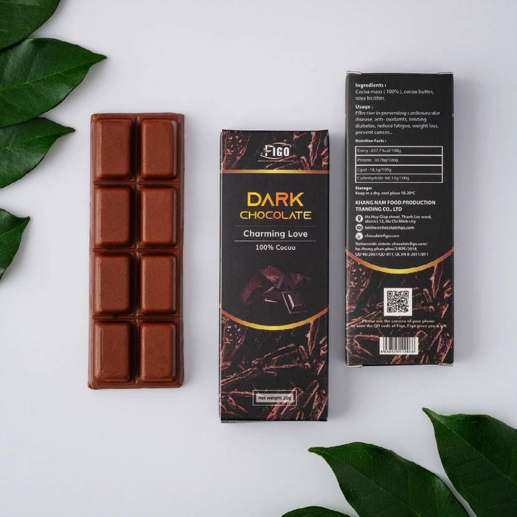 Combo 5 Thanh Dark Chocolate FIGO Đậm Vị Cacao Socola Đen 20G
