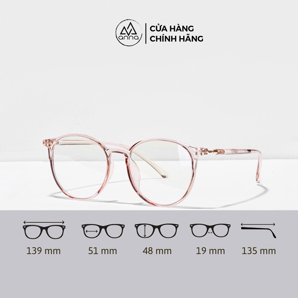 Ảnh Gọng kính mắt thời trang nam nữ ANNA dáng tròn cá tính chất liệu nhựa dẻo 190HQ062 2