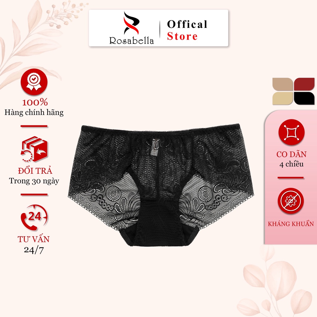 Ảnh Quần Lót Ren Nữ ROSABELLA Chất Vải Thoáng Mát Không Kích Ứng Thiết Kế Cạp Trung Ôm Gọn RS17 3