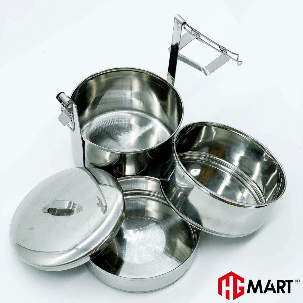 Ảnh Cặp Lồng Inox giữ nhiệt 3 ngăn thương hiệu HG Mart 1