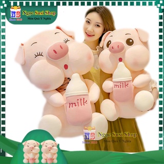 [GIÁ SẬP SÀN] THÚ BÔNG HEO BÔNG ÔM BÌNH SỮA RẤT DỄ THƯƠNG [MUA CHỌN SIZE]