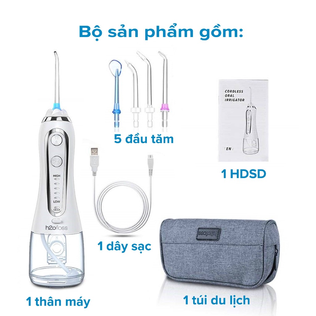 Máy tăm nước H20Floss HF-6P hàng nhập khẩu chính hãng bảo hành 12 tháng | BigBuy360 - bigbuy360.vn
