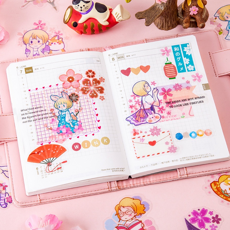 Sticker cute dán sổ dán mũ bảo hiểm điện thoại laptop ly cốc đồ dùng cá nhân set 30 miếng dán HD23-K53