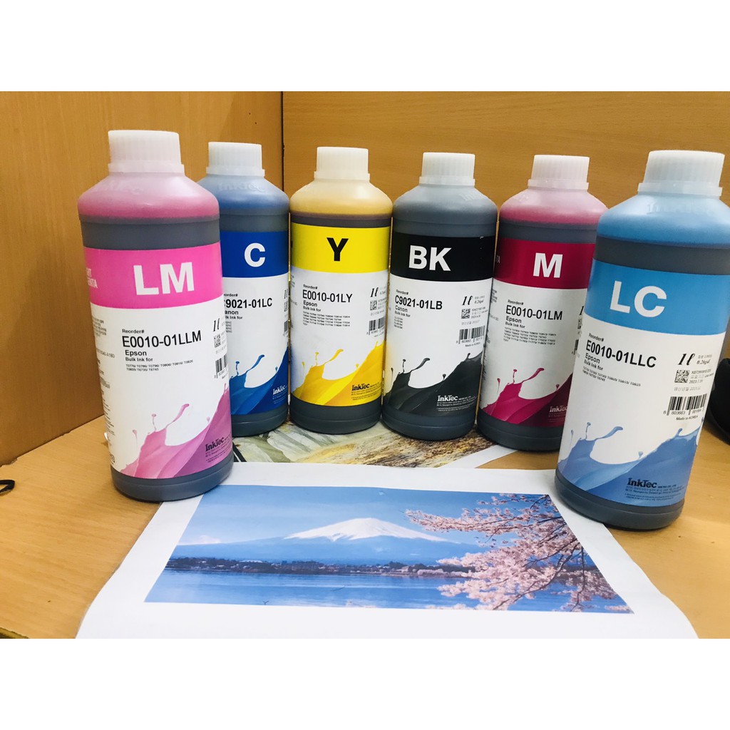 Mực In 6 Màu 1 lít Inkteck Hàn Quốc cho máy Epson Canon | Shopee Việt Nam