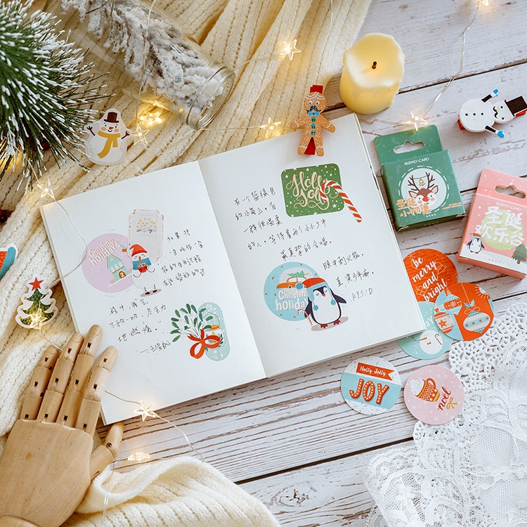 Miếng dán trang trí sổ tay hình Noel đẹp mắt tiện dụng | Shopee ...