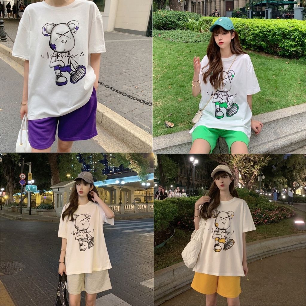 Đồ bộ quần đùi bigsize đồ bộ đồ mặc nhà nữ đẹp dễ thương mùa hè đi chơi ngủ trung niên thun co giãn ESHOP AD14