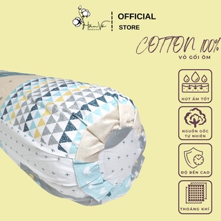 Vỏ gối nằm Cotton HÂN VÕ 50x70 cm họa tiết kẻ cao cấp, áo gối thoáng mát, mềm mại