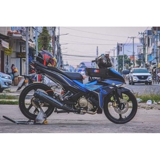 Tem trùm Exciter 150 Y15Zr yamaha đen kẻ xanh dương -dán team trùm decal xe máy - Team trùm ex decal rẻ đẹp và chất đen