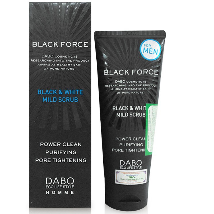 Ảnh Combo 2 tuýp sữa rửa mặt dành cho nam Dabo BLACK FORCE- For Men Hàn Quốc (120ml/ Tuýp) giúp sạch da, loại bỏ bã nhờn 1