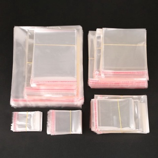100 Túi dán miệng trong suốt chọn size đựng trang sức, bánh quy...