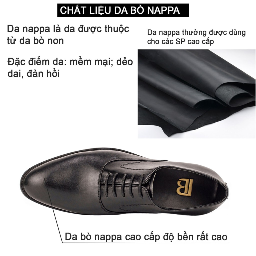 Ảnh Giày nam oxford công sở da bò nappa cao cấp màu đen G103- Bụi leather- hộp sang trọng -Bảo hành 12 tháng 3